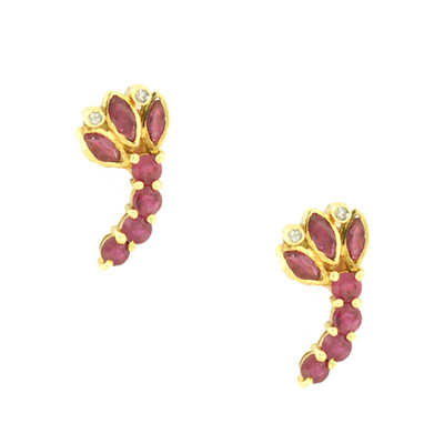 0.50 CTW RUBY EARRINGS, 14K GOLD