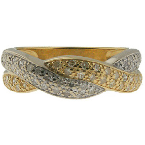 0.25 CTW 14K TWO TONE CROSSOVER DIAMOND BAND